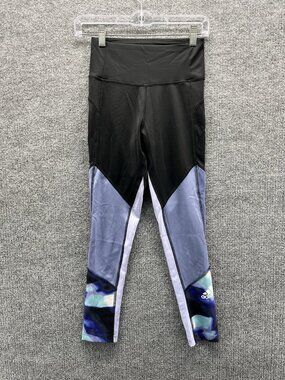 Adidas Leggings Womens Small Multicolor Colorblock Ankle Yoga Pants Athletic